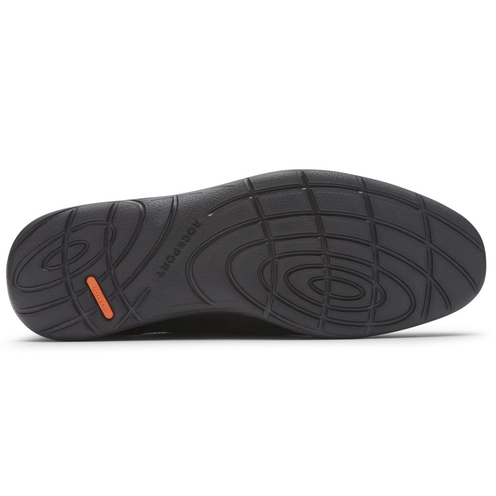 Oksfordki Rockport Męskie Czarne - Garett Plain Toe - TM2796435